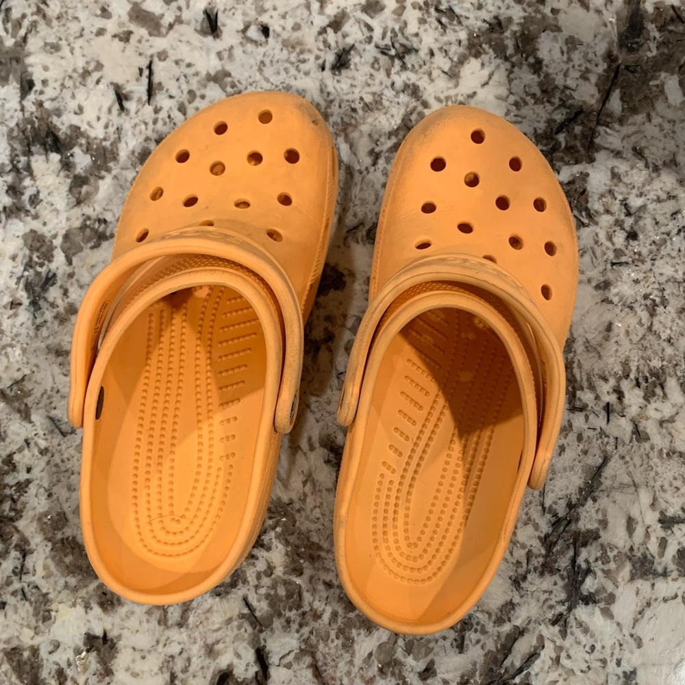 Orange/coral crocs